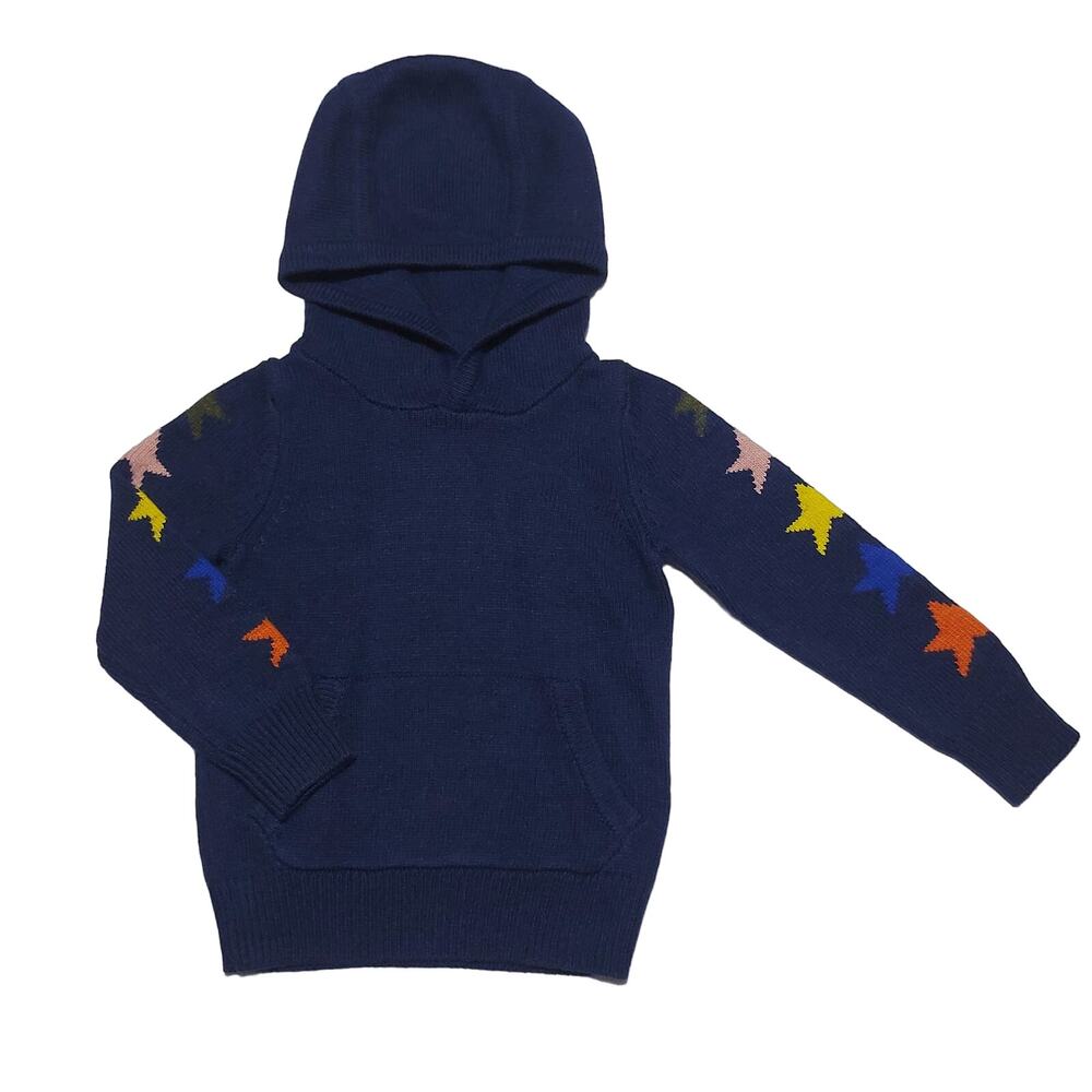 Mini Boden wool blend star sweater knit hoodie